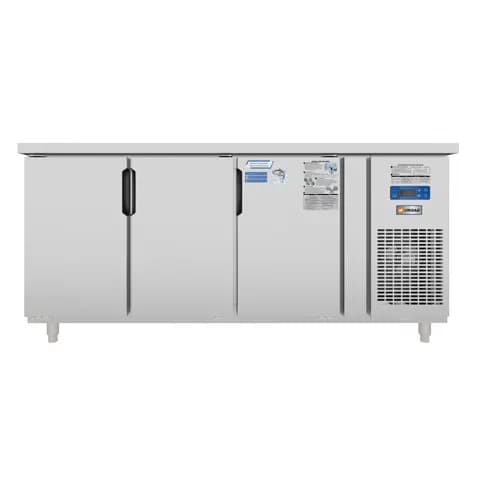 Tủ Bàn Mát Quạt Gió Unibar 3 Cánh Mở Inox 1800X750X850 UB-3MI1875